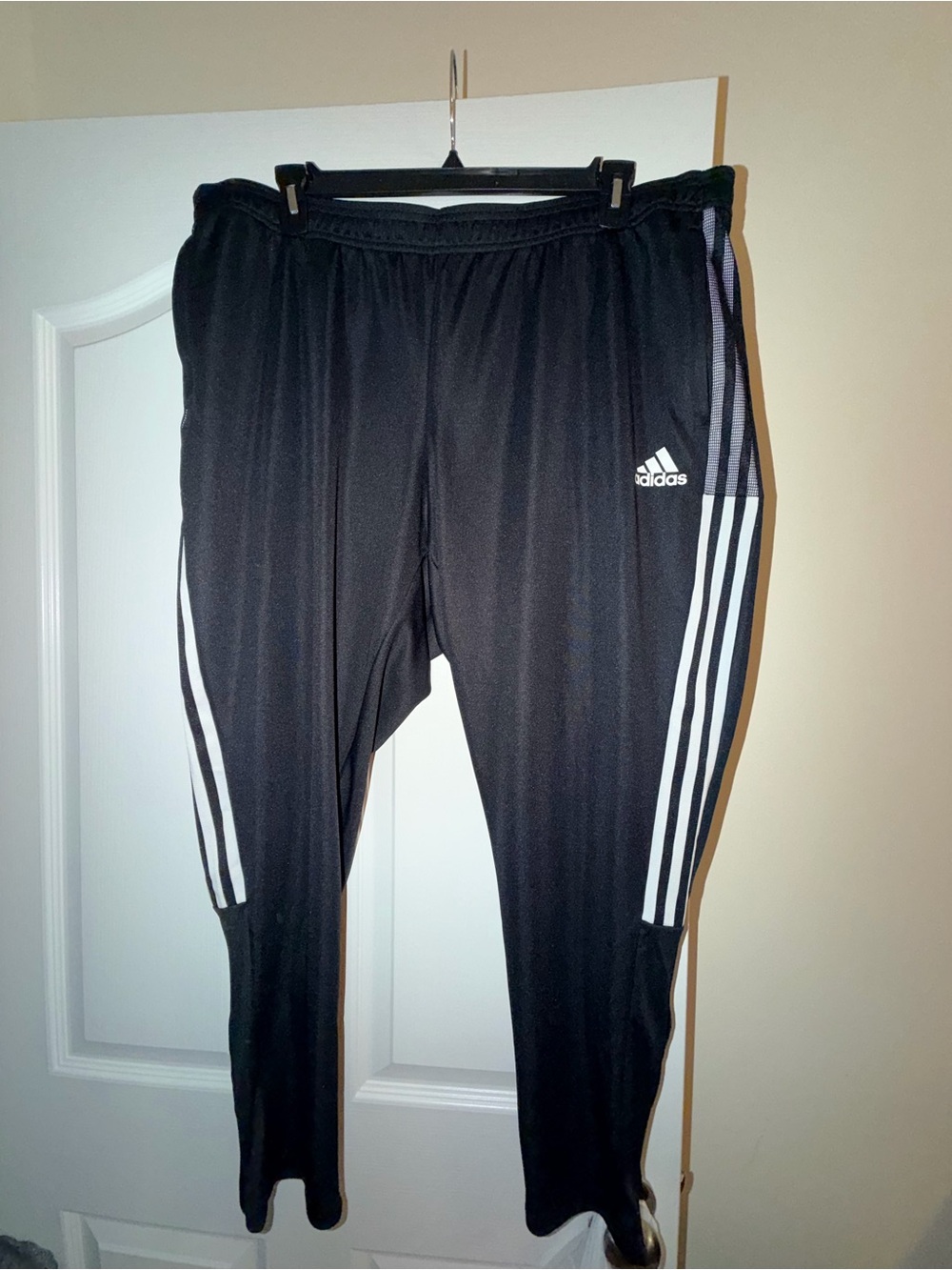 adidas Black Jogger Sweatpants with White Three-Stripe